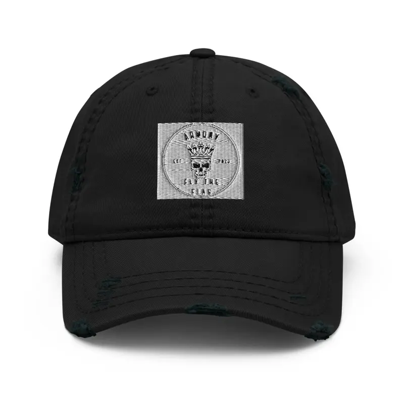 Distresed Dad Hat Skull Logo